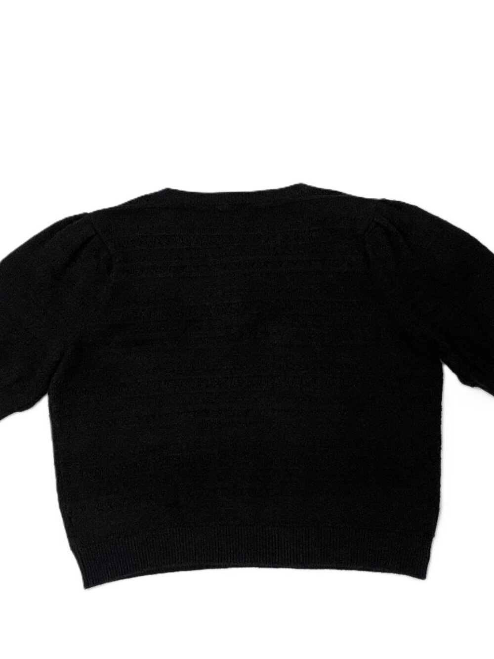 Draper James Sweater Short Sleeve Women's XXL Black Puff Sleeve Knit Top Buttons - Picture 13 of 13